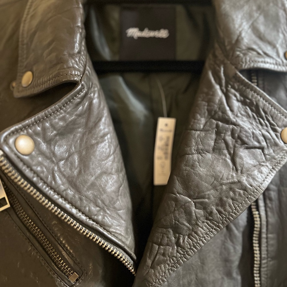 Madewell Dark Leather Moto Jacket - Picture 3 of 4
